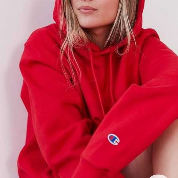 Champion Tops - 12) Champion Campus Eco Fleece Hoodie Size XS New Red